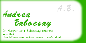 andrea babocsay business card